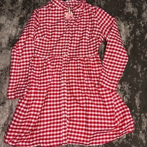 Fancyinn Red and White Plaid Top